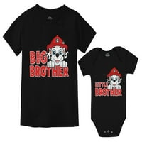 Paw Patrol Marshall Big Brother Little Brother Match Outfits Majice za dječake Djeca Crna beba crna