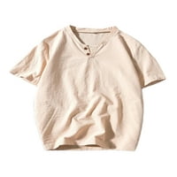 Colisha Muški ljetni vrhovi čvrsti boja T majica Dugme Henly Casual svakodnevno nose majicu kratkih