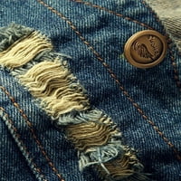 Paille muns odjeća Vintage jakna ritping prsluk Klasični jednoorski jean prsluci tamno plavi 6xl