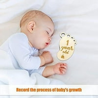 Mjesečne prekretne kartice Drvena dječja prekretnica potpisuje za bebe poklon setovi prve godine rast