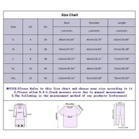 Xinqinghao ženski vintage otisnuta ležerna majica kratki rukav majica Nasled vrhovi Crew vrat Top bluza Pink XL