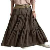 Žene Ležerne prilike Vintage Long Pleased Visoko struk Maxi suknje