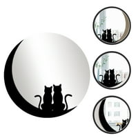 Par mačka i mjeseca uzorak akrilnog zrcala zidni dekor zrcalnog zida naljepnica naljepnica kućna dekoracija
