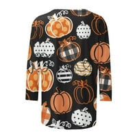 Ersazi obrezani kardigani za žene Ženska moda Halloween Print Pulover okrugli vrat Ležerna majica na