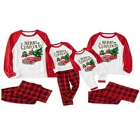 Prednjeg swalda Porodična porodica Pajamas setovi Božićne PJS dugih rukava i plažene hlače sa loungewear