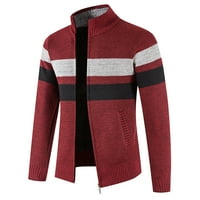Muški džemper sa kardiganom puni zip blokiranje boje svestrana pletena jakna veličine xl