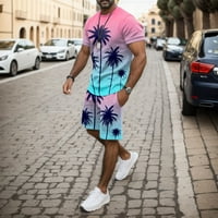 Muška jakna za pinstripe Muškarci Ljetni odjeću Plaža Kratki rukav Odštampana majica s kratkim odijelom
