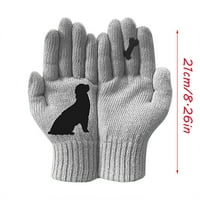 Ženske vunene rukavice Jesen i zimske vanjske kosti za toplim psima za ispis rukavica za žene hladnim