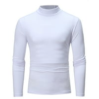 Yinmgmhj košulje za muškarce Jesen Turtleneck Top bluza Majica zimske boje dugih muških rukava muške bluze bijele + m
