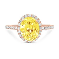 4.85ct ovalni rez žuta simulirana dijamanta 18k 18K ruža zlatna godišnjica za angažman prsten veličine
