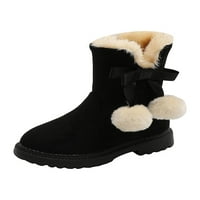 Glookwis Girls Winter Cipele plišane obloge čizme za snijeg Fluffy Mid Calf Boot Kids Comfort Casual