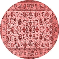 Ahgly Company u zatvorenom okruglom perzijskim crvenim tradicionalnim prostirkama, 5 '