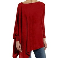 4. jula vrhovi za žene Žene Fabrički dizajn Proljetni stil dugih rukava Nepravilna majica pulover čvrste