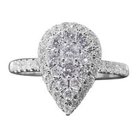 Xinqinghao Shiny Drop Diamon cirkonijska prstena GODING Poklon Ženski prstenovi srebrni 9