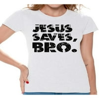 Neugodni stilovi Isus štedi bratu za žene crne odjeće za dame Isus ženska majica Christian Pokloni Isus