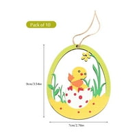 Uskršnji ukrasni drveni šareni kunići privjesak aranžman ukrasni drveni čip obojen jajima drveni uskršnji