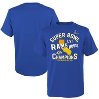 Predškolska fanatika Brendirana Royal Los Angeles Rams Super Bowl Lvi Champions Tvrdo gromogavna majica