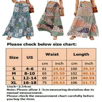 Grianlook Women Loose A-line duge suknje Swing Floral Print Maxi suknje Ljetne suknje za visoke struke