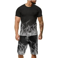 Simplmasygeni Muškarci Vrhunskog ljetnog kratkih rukava Muška modna casual odijelo 3D majica digitalne