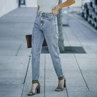 Ženske mršave traperice Nisko-podizanje guzica za podizanje 90-ih Streetwear Y2K seksi izlasci traper