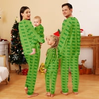 Nestašna božićna porodična božićna PJS, ženska božićna pidžama set-božićno nenono zeleno čudovište santa