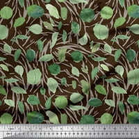 Soimoi Zelena svilena tkanina od lišće od lišće ispis tkanine sa dvorištem širom