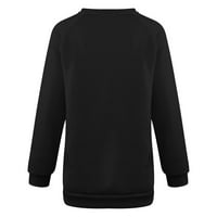 Ženska odjeća Jesen zimski okrugli vrat Dugih rukava Veliki labavi plišani zadebljani džemper TOP Black