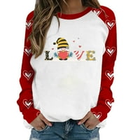 Koaiezne dukseri Žene Duks za ramena za dan zaljubljenih ženski tiskani džemper za posadu