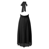 Wefuesd Crne haljine za žene Ženske kuće za odmor Vješanje mrežice Vesher Dress Haljina Ležerna za odmor