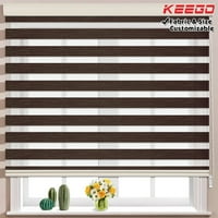 Keego dvostruko sloj prozora za hlad svjetlo filtriranje bijeli Valance Zebra slijepa boja i veličina