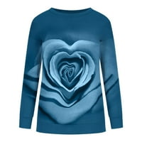 Wavsuf plus veličina ženske dukseve pulover čišćenja pada tiskani posadni vrat nebo plavi vrhovi veličine