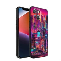 Vibrant-Neon-Cityscapes - Telefonska futrola za iPhone Plus za žene Muškarci Pokloni, Mekani silikonski