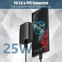 Super brzi punjač zidni punjač - 25W PD punjač sa 3,3ft kabela za TCL 20L + super brz USB C punjač {zidni
