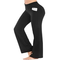 Ženske bootcut joga hlače sa džepovima High-aisted Bootleg Workwout Hlače Raspravne pantalone