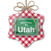 Ornament tiskani jedno strani zeleni put znan dobrodošli u Utah Christmas Neonblond