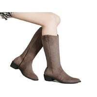 Avamo ženske jahačke čizme koljena visoke zimske cipele bočne patentne patentne patentne čizme dame