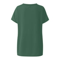 Ženski bluze s kratkim rukavima, puna bluza casual ženska prodaja V-izrez Tee Green M