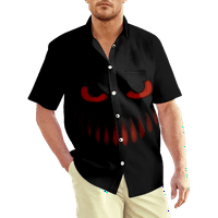 Muške havajske košulje Crna Demonska majica za štampanje Poliester gumb dolje tropske ljetovanje na