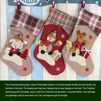 Linyer Božićni viseći pokloni čarape Ornament Veliki kapacitet Candy Šećerne za grickalice Cookies Torbe Čarape Novogodišnji dekoracija festivala Djed MANTA klauzula