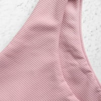 Rebrasta kravata Bralette bikini set lagana ružičasta S