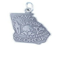 Sterling Silver 20 Bo Chain Georgia State Privjesak ogrlica