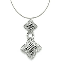 Carat u Karatsu Sterling Silver Antiqued CZ Čarm Privjesak sa sterlijskim srebrnim užad ogrlica 16 ''