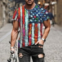 Muška majica Ljetna nezavisnost Dan modne zastave Štampanje kratkih rukava majice muške slobodno vrijeme