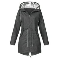 Kišna jakna s kapuljačom, ženske plus veličine obložena zip up windbreaker pad klirence kišne jakne