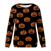 Ženske majice Pumpkin tiskani grafički Halloween okrugla vrat majica Funny Halloween casual tops bluza