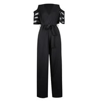 Jumpsuits za žene modni čvrsti remen za repume za hladne mreže hlače za žene za žene crne s