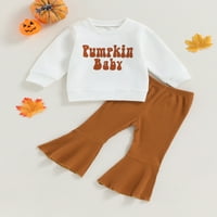 MA & Baby Toddler Djevojčica za bebe Halloween bundeve dugih rukava TEES TOP FLARE set hlača