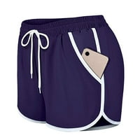 Binmer ženske kratke hlače pokreću elastične gaćice za vježbanje s oblogom sa linijskim džepovima Sportske