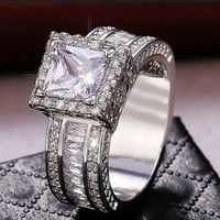 Pgeraug pokloni za žene prekrasne vjenčane prsten princeze rez draguljastih bakrenih prstena veličine5-