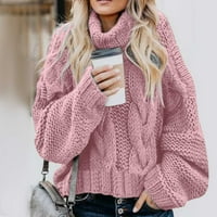 Olyvenn ženska zaštita twitting tortleneck džemper dressy casual zimski pulover široki lampionske bluze